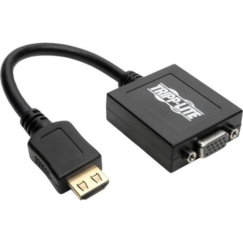 Tripp Lite 6in HDMI to VGA Adapter Converter with Audio Video for Ultrabook / Laptop / Desktop 6" - 6" HDMI/Mini-phone/VGA A/V Cable for Audio/Video Device, Notebook, Ultrabook, Speaker, Projector, Monitor - First End: 1 x HDMI Male Digital Audio/Video -