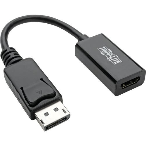 Tripp Lite DisplayPort to HDMI 2.0 Adapter-M/F, Latching Connector, 4K@60 Hz, 6 in., Black - 6" DisplayPort/HDMI A/V Cable for Projector, Monitor, Audio/Video Device, Notebook, HDTV - First End: 1 x DisplayPort Male Digital Audio/Video - Second End: 1 x