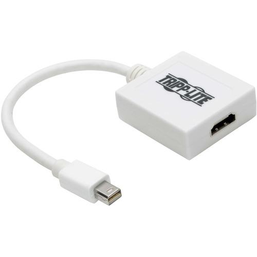 Tripp Lite 6in Mini DisplayPort to HDMI Adpater Converter mDP to HDMI M/F 6" - 6" HDMI/Mini DisplayPort A/V Cable for Audio/Video Device, Projector, TV, Monitor - First End: 1 x Mini DisplayPort Male Thunderbolt - Second End: 1 x HDMI Female Digital Audi