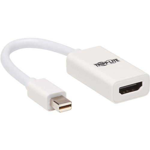 Tripp Lite P137-06N-HDR-W HDMI/Mini DisplayPort Audio/Video Cable - 3.9" HDMI/Mini DisplayPort A/V Cable for Audio/Video Device, Monitor, PC, MacBook, Chromebook, Tablet, MAC, Projector, HDTV, Notebook, Gaming Computer, ... - First End: 1 x Mini DisplayP