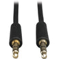Tripp Lite 12ft Mini Stereo Audio Dubbing Cable 3.5mm Connectors M/M 12' - 12 ft Mini-phone Audio Cable for iPod, iPhone, MP3 Player, Microphone, Speaker, Headphone - First End: 1 x 3.5mm Male Stereo Audio - Second End: 1 x 3.5mm Male Stereo Audio - Gold