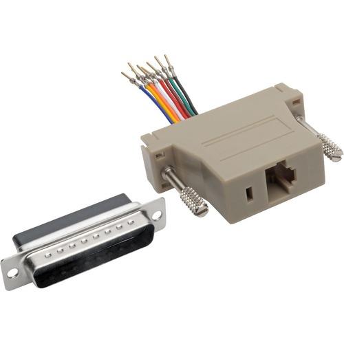 Tripp Lite P440-825FM DB25 to RJ45 Modular Serial Adapter (M/F) - 1 x DB-25 Male Serial - 1 x RJ-45 Female Network - Beige