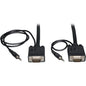Tripp Lite 10ft SVGA / VGA Coax Monitor Cable with Audio and RGB High Resolution HD15 3.5mm M/M 10' - 10 ft Audio Cable - Black