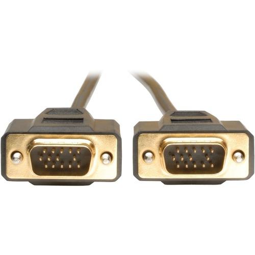 Tripp Lite 6ft VGA Monitor Gold Cable Molded Shielded HD15 M/M 6' - HD-15 Male - HD-15 Male - 1.83m