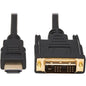 Tripp Lite 6ft HDMI to DVI-D Digital Monitor Adapter Video Converter Cable M/M 6' - 6 ft DVI/HDMI Video Cable for Video Device, TV, Projector, Satellite Receiver, A/V Receiver - First End: 1 x HDMI Male Digital Audio/Video - Second End: 1 x DVI-D (Single
