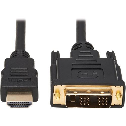 Tripp Lite 6ft HDMI to DVI-D Digital Monitor Adapter Video Converter Cable M/M 6' - 6 ft DVI/HDMI Video Cable for Video Device, TV, Projector, Satellite Receiver, A/V Receiver - First End: 1 x HDMI Male Digital Audio/Video - Second End: 1 x DVI-D (Single