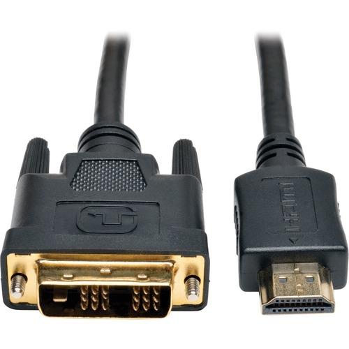 Tripp Lite 12ft HDMI to DVI-D Digital Monitor Adapter Video Converter Cable M/M 12' - 12 ft DVI/HDMI A/V Cable for Audio/Video Device, TV, LCD TV, Satellite Receiver, A/V Receiver, DVD Player, Projector, Digital TV - First End: 1 x HDMI (Type A) Male Dig