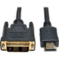 Tripp Lite 20ft HDMI to DVI-D Digital Monitor Adapter Video Converter Cable M/M 20' - 20 ft DVI-D/HDMI Video Cable for Video Device, TV, Plasma, Projector, HDTV Set-top Boxes, DVD Player, Monitor, A/V Receiver, Digital TV, LCD TV - First End: 1 x HDMI Ma