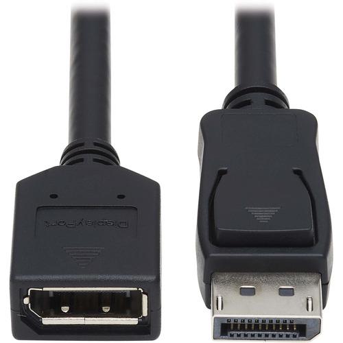 Tripp Lite P579-015 DisplayPort Extension Cable with Latch (M/F), 15 ft - 15 ft DisplayPort A/V Cable for Monitor, Audio/Video Device, TV - First End: 1 x DisplayPort Male Digital Audio/Video - Second End: 1 x DisplayPort Female Digital Audio/Video - Ext