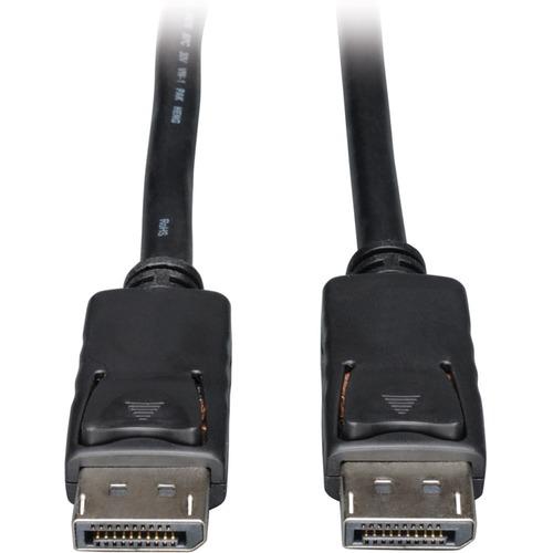 Tripp Lite DisplayPort Cable with Latches (M/M), 1-ft - 1 ft DisplayPort A/V Cable for Monitor, Audio Device, Home Theater System - First End: 1 x DisplayPort Male Digital Audio/Video - Second End: 1 x DisplayPort Male Digital Audio/Video - Black