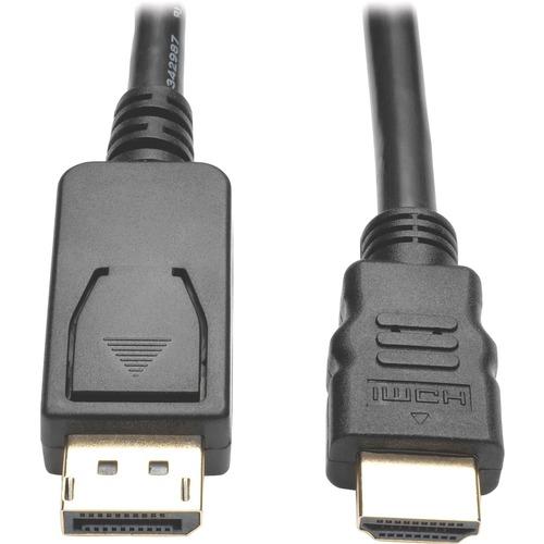 Tripp Lite P582-006-V2 DisplayPort 1.2 to HDMI Adapter Cable, 6 ft. - 6 ft DisplayPort/HDMI A/V Cable for Audio/Video Device, Monitor, Projector, TV, Graphics Card - First End: 1 x DisplayPort Male Digital Audio/Video - Second End: 1 x HDMI Male Digital