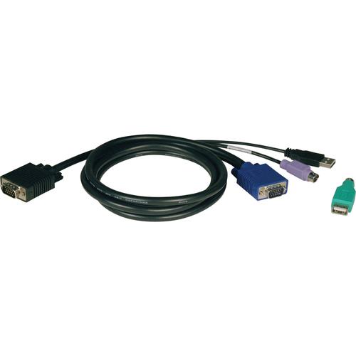 Tripp Lite P780-010 KVM Cable - HD-15 Male - HD-15 Male, mini-DIN (PS/2) Male, Type A Male USB - 3.05m