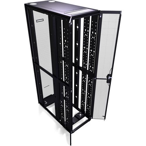 HPE 42U 600mmx1075mm G2 Enterprise Pallet Rack - For Server, KVM Switch - 42U Rack Height - Black, Silver - 1360.78 kg Dynamic/Rolling Weight Capacity - 1360.78 kg Static/Stationary Weight Capacity