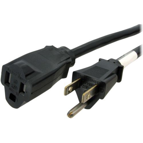 StarTech.com 3 ft Power Extension Cord - NEMA 5-15R to NEMA 5-15P - Extend your power cord by 3ft, maximizing the space on your power strip, surge protector or wall outlet - nema extension cord - ac power extension cord - power extension cord -power exte