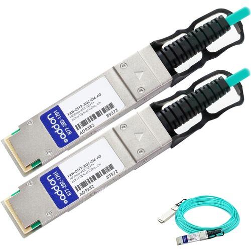 Add-On Computer AddOn Fiber Optic Network Cable - 6.6 ft Fiber Optic Network Cable for Network Device - QSFP+ Male Network - QSFP+ Male Network - 40 Gbit/s - TAA Compliant