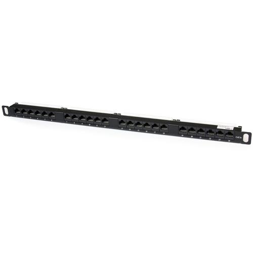 StarTech.com 24 Port 0.5U Cat5e Patch Panel - RJ45 Ethernet Rackmount Cat 5e 110 Patch Panel - Organize up to 24 Cat5e patch cables using only 0.5U of rack space - 24 port Cat5e patch panel - 0.5u patch panel - rj45 patch panel - ethernet patch panel - n