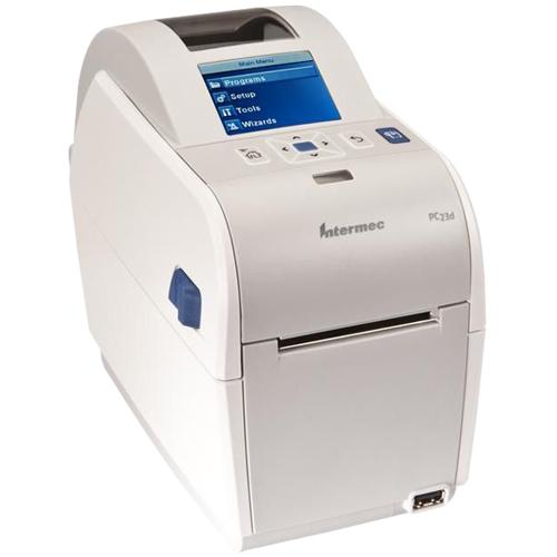 Intermec PC23d Desktop Direct Thermal Printer - Monochrome - Label Print - USB - 2.4" LCD Yes - Real Time Clock - 2.20" Print Width - 203.20 mm/s Mono - 203 dpi - 2.40" (60.96 mm) Label Width - 68" (1727.20 mm) Label Length