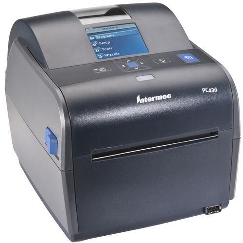 Intermec PC43d Desktop Direct Thermal Printer - Monochrome - Label Print - USB - 2.4" LCD Yes - Real Time Clock - 4.10" Print Width - 203.20 mm/s Mono - 203 dpi - 4.70" (119.38 mm) Label Width - 68" (1727.20 mm) Label Length