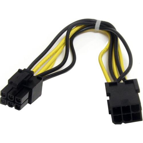 StarTech.com 8in 6 pin PCI Express Power Extension Cable - For PCI Express Card - Black - 8" Cord Length - 1