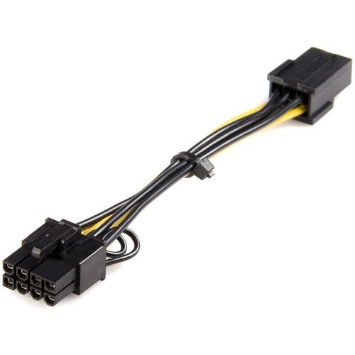 StarTech.com Power Adapter Cable - PCI Express - 6 Pin - 8 Pin - PCIe - For PCI Express Card - Yellow - 6.1" Cord Length