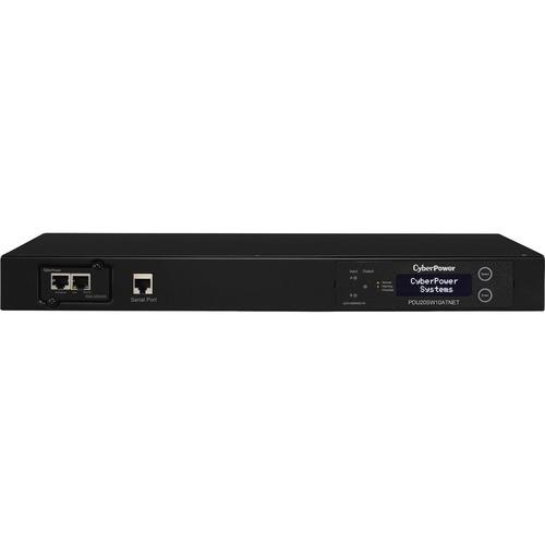 Cyber Power CyberPower PDU20SW10ATNET Switched ATS PDU 120V 20A 1U 10-Outlets (2) 5-20P - Switched - NEMA 5-20P - 10 x NEMA 5-20R - 120 V AC - 1U - Rack-mountable