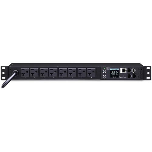Cyber Power CyberPower PDU31002 Monitored PDU, 100-120V, 20A, 8 NEMA 5-20R Outlets, 1U Rackmount - Monitored - NEMA L5-20P - 8 x NEMA 5-20R - 120 V AC - Network (RJ-45) - 1U - Rack-mountable