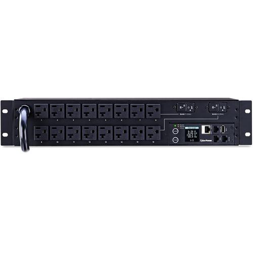 Cyber Power CyberPower PDU31003 Monitored PDU, 100-120V, 30A, 16 NEMA 5-20R Outlets, 2U Rackmount - Monitored - NEMA L5-30P - 16 x NEMA 5-20R - 120 V AC - Network (RJ-45) - 2U - Rack-mountable