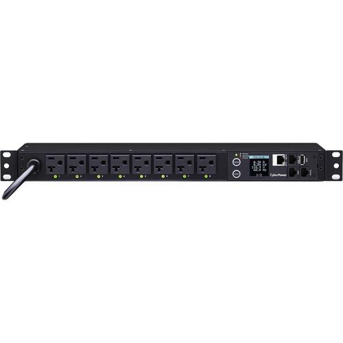Cyber Power CyberPower PDU41002 8-Outlet PDU - Switched - NEMA 5-15P - 8 x NEMA 5-15R - 120 V AC - Network (RJ-45) - 1U - Horizontal - Rack-mountable, Wall-mountable