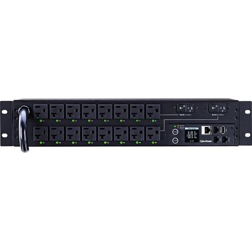 Cyber Power CyberPower PDU41003 16-Outlets PDU - Monitored - NEMA L5-30P - 16 x NEMA 5-20R - 120 V AC - Network (RJ-45) - 2U - Horizontal/Vertical - Rack-mountable, Wall-mountable