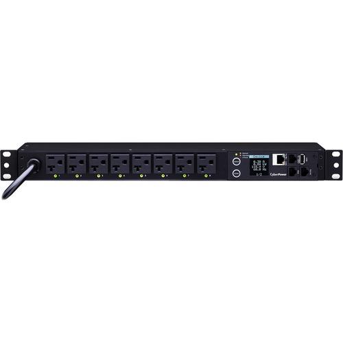 Cyber Power CyberPower PDU81002 8-Outlet PDU - NEMA 5-20P - 8 x NEMA 5-20R - 120 V AC - Network (RJ-45) - 1U - Rack-mountable