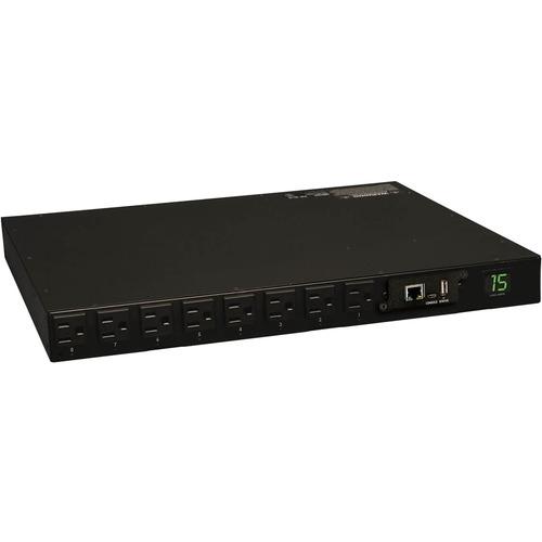 Tripp Lite Switched PDUMH15NET 16-Outlets PDU - Switched - NEMA 5-15P - 16 x NEMA 5-15R - 120 V AC - 1U - Horizontal/Vertical - Rack-mountable - TAA Compliant