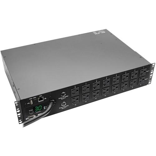 Tripp Lite PDUMH30NET PDU Switched 120V 30A 16 Outlet - 16 x NEMA 5-20R - 2U Rack-mountable