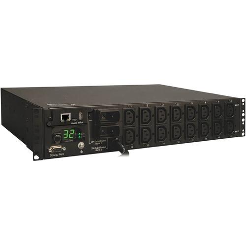 Tripp Lite Switched PDUMH32HVNET 16-Outlets 7.4kW PDU - Switched - 16 x IEC 60320 C13 - 230 V AC - 7.36 kW - 2U - Horizontal - Rack-mountable - TAA Compliant