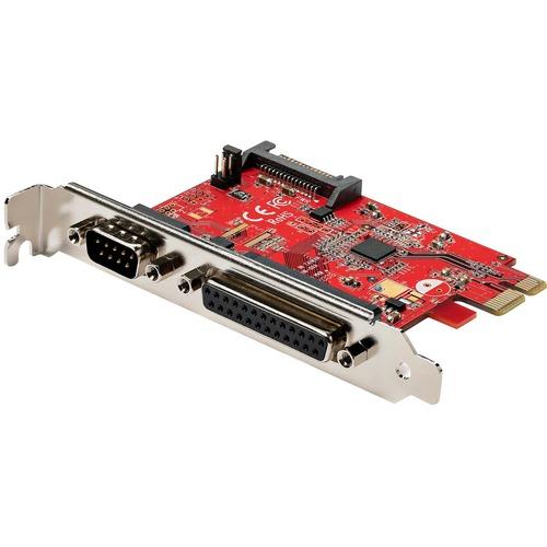 StarTech.com PCIe Card with Serial and Parallel Port, PCI Express Combo Expansion Adapter Card, 1xDB25 Parallel Port, 1x RS232 Serial Port - PCIe Card with Serial and Parallel Port - 1x DB25 parallel 1x RS232 Serial combo card - Up to 2.5Mbps (DB25)/up t