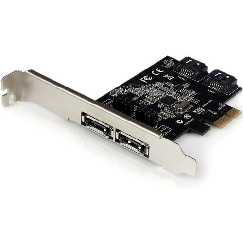 StarTech.com 2 Port PCI Express SATA 6 Gbps eSATA Controller Card - Dual Port PCIe SATA III Card - 2 Int/2 Ext - Add 2 external or internal SATA 6 Gbps ports to a computer, through a PCI Express slot - pci express sata 6 - pcie sata 6 - pci express sata