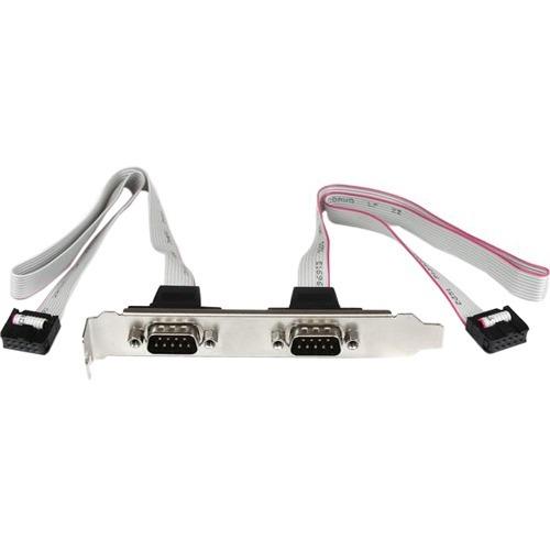 StarTech.com 2 Port 16in DB9 Serial Port Bracket to 10 Pin Header - Add two extra serial ports to the back of your PC, from your motherboard - db9 bracket - db9 header - serial port bracket -serial port header
