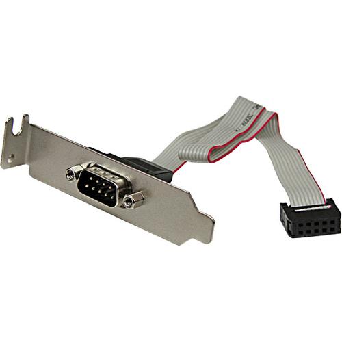 StarTech.com 9 Pin Serial Male to 10 Pin Motherboard Header LP Slot Plate - DB-9 Male Serial - IDC Female - 9 - Gray