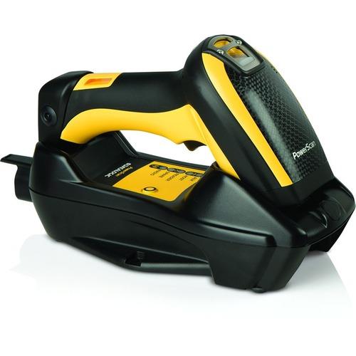 Datalogic PowerScan PM9300 Handheld Barcode Scanner Kit - Wireless Connectivity - 35 scan/s - 1D - Laser - , Radio Frequency - Yellow, Black