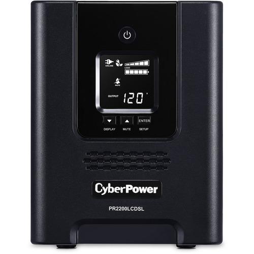 Cyber Power CyberPower Smart App Sinewave PR2200LCDSL 2070VA Pure Sine Wave Tower LCD UPS - Tower - 8 Hour Recharge - 3.30 Minute Stand-by - 120 V AC Input - 120 V AC Output - 6 x NEMA 5-20R, 1 x NEMA L5-20R