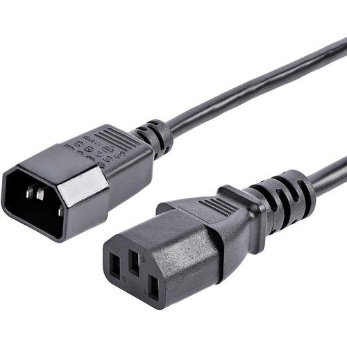 Startech Star Tech.com 6 ft Computer Power Cord Extension - C14 to C13 - C14 to C13 Power Cord - 6 ft Computer Power Extension Cord - AC Power Cord - c13 Power Cable