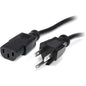 Startech Star Tech.com 6 ft 14 AWG Computer Power Cord - NEMA5-15P to C13 - Connect a High-powered Server to a Power Distribution Unit - 6ft 5-15 to C13 Power Cord - 6 ft computer power cord - 6ft AC power cord - 6ft nema power cord - 6ft c13 power cable