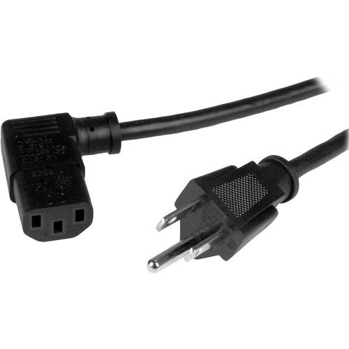 Startech Star Tech.com 3 ft Computer Power Cord - NEMA 5-15P to Right-Angle C13 - 18AWG - Connect to your computer, monitor, printer or other device, even in tight spaces - 3ft 5-15P to C13 Power Cord - 3 ft Right Angle C13 Power Cord - 3' NEMA 5-15P to