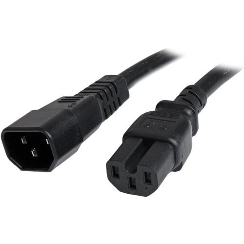 Startech Star Tech.com 6 ft 14 AWG Computer Power Cord - IEC C14 to IEC C15 - Connect a high-powered server to a Power Distribution Unit, for high-temperature equipment - c14 to c15 power cable - c14 to c15 power cord - c15 power cable -c15 power cord