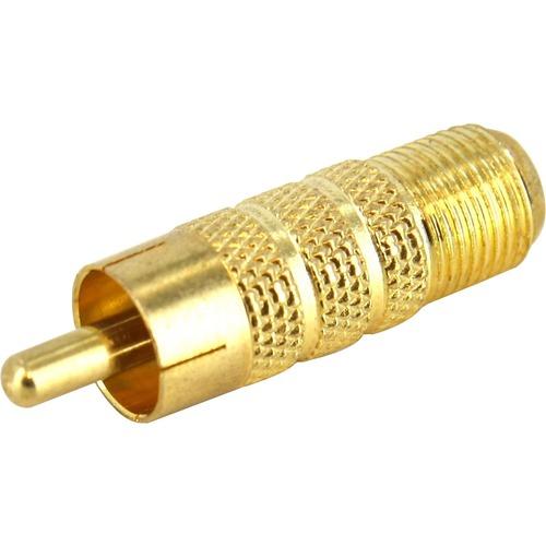 StarTech.com RCA to F Type Coaxial Adapter M/F - 1 x F Connector Female Audio/Video - 1 x RCA Male Audio/Video - Gold-plated Connectors - Gold