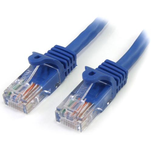 StarTech.com 15 ft Blue Snagless Cat5e UTP Patch Cable - Category 5e - 15 ft - 1 x RJ-45 Male - 1 x RJ-45 Male - Blue