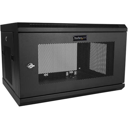 StarTech.com 2 Post 6U 19" Wall Mount Network Cabinet 15" Deep - Locking Vented IT Data Equipment/Switch Rack Enclosure w/Shelf/Hook&Loop - 6U 19in wall mount network cabinet enclosure - 14.6in deep - 200lb capacity - EIA/ECA-310-E - Locking vented IT/Da