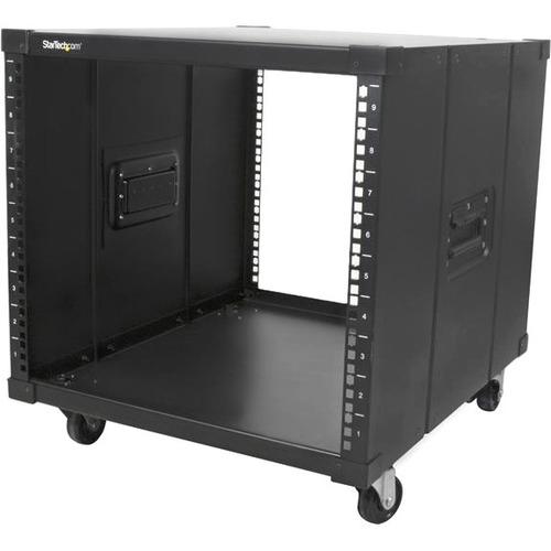 StarTech.com Portable Server Rack with Handles - Rolling Cabinet - 9U - Store your servers, network and telecommunications equipment in a portable, rolling cabinet - Compatible with standard rack mountable equipment - Portable rack - Portable server rack