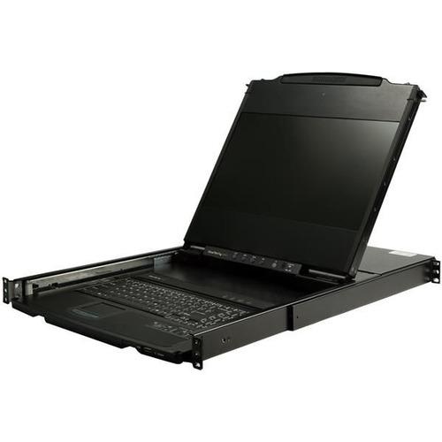 StarTech.com Dual Rail Rackmount KVM Console HD 1080p - DVI/VGA KVM w/17" LCD Monitor - 1U LCD KVM Server Rack Drawer w/Cables USB Support - Rackmount KVM console drawer w/dual rails allowing screen & keyboard to be pulled in & out independently - HD 108