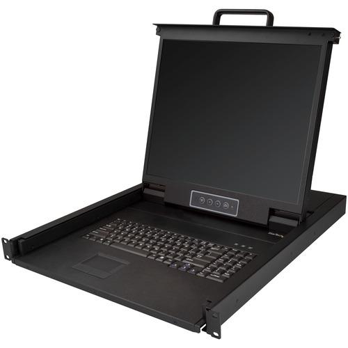 StarTech.com Rackmount KVM Console - 1U 19" LCD Monitor Single Port VGA KVM Server Rack Drawer includes Cables & Hardware - USB Support - Rackmount KVM console works w/all KVM switches w/ VGA + USB interfaces - Rack mount monitor w/19in Active Matrix TFT