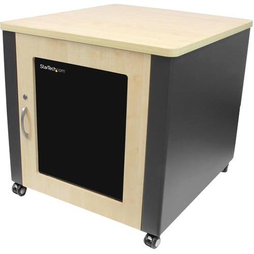 StarTech.com 12U Rack Enclosure Server Cabinet - 21.5 in. Deep - Quiet - Wood Finish - Store IT equipment discreetly in the office, with a sound-insulated and stylish server cabinet - 12U Server Cabinet - 12U Quiet Office Server Cabinet with Wood Finish